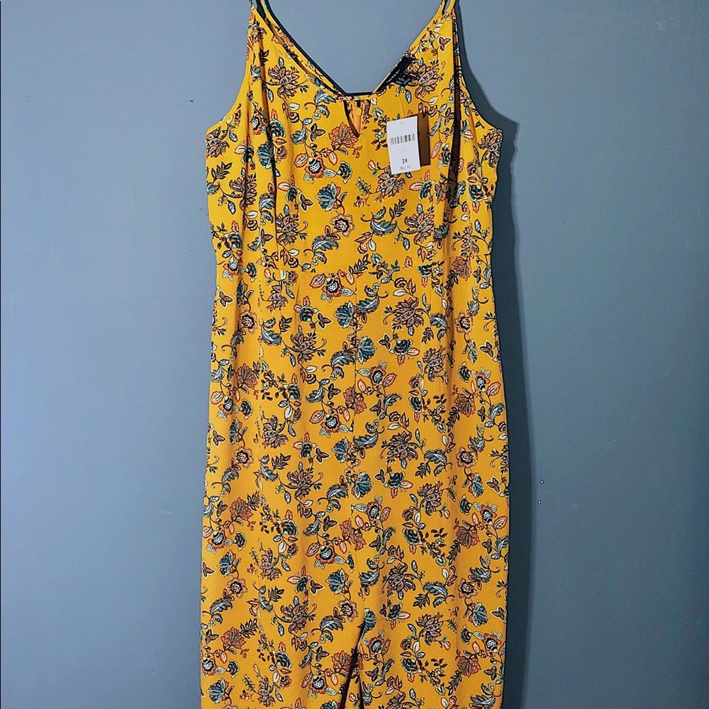 Mustard Yellow Cami Pant Jumpsuit - Plus Size (3X)